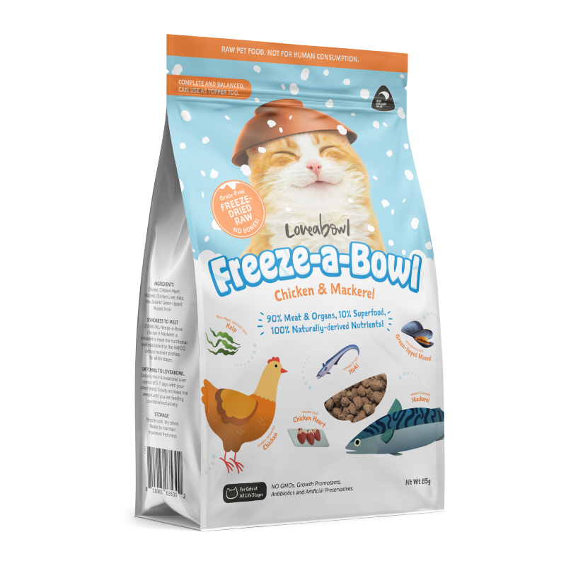 Freezeabowl 貓凍乾主食糧 無穀物走地雞鯖魚海陸配方 85g │ 200g