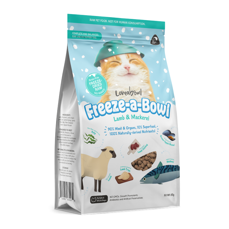 Freezeabowl 貓凍乾主食糧 無穀物羊肉鯖魚海洋配方 85g │ 200g