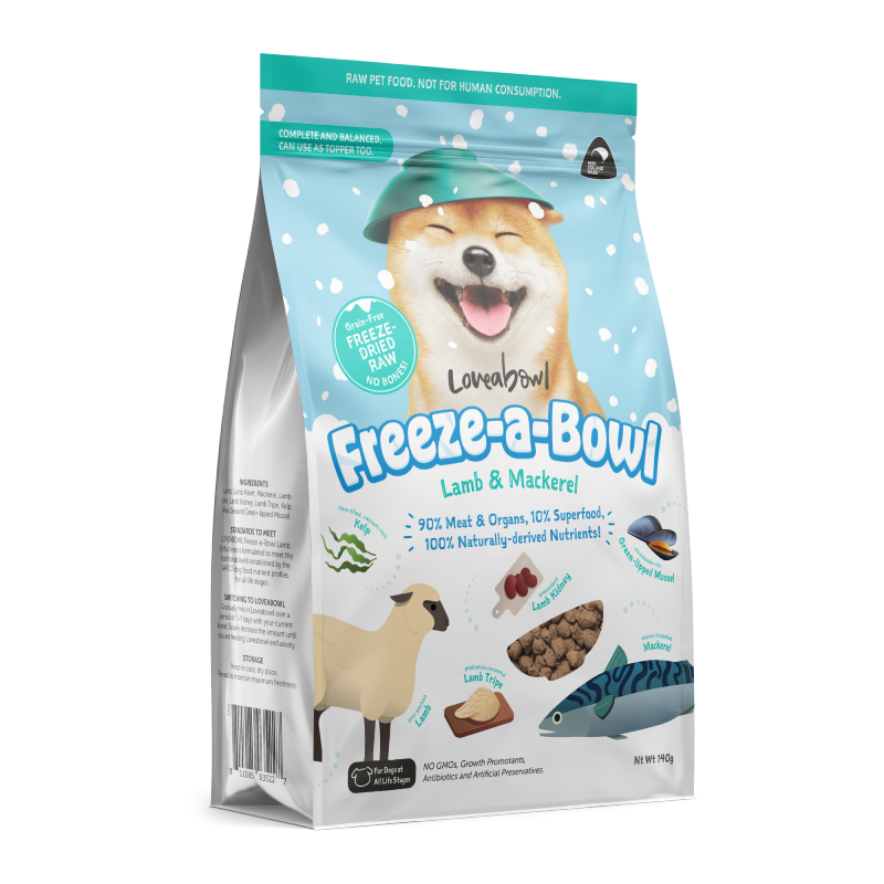 Freezeabowl 狗凍乾主食糧 無穀物羊肉鯖魚海洋配方 140g │ 425g
