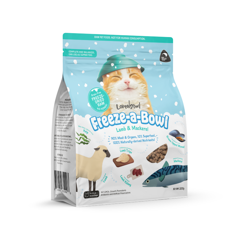 Freezeabowl 貓凍乾主食糧 無穀物羊肉鯖魚海洋配方 85g │ 200g
