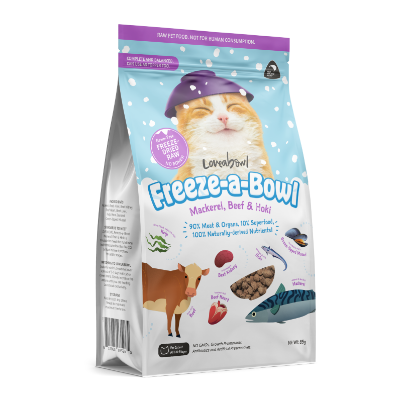 Freezeabowl 貓凍乾主食糧 無穀物牛肉雙魚海鮮配方 85g │ 200g
