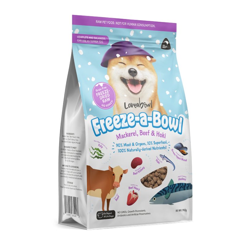 Freezeabowl 狗凍乾主食糧 無穀物牛肉雙魚海鮮配方 140g │ 425g