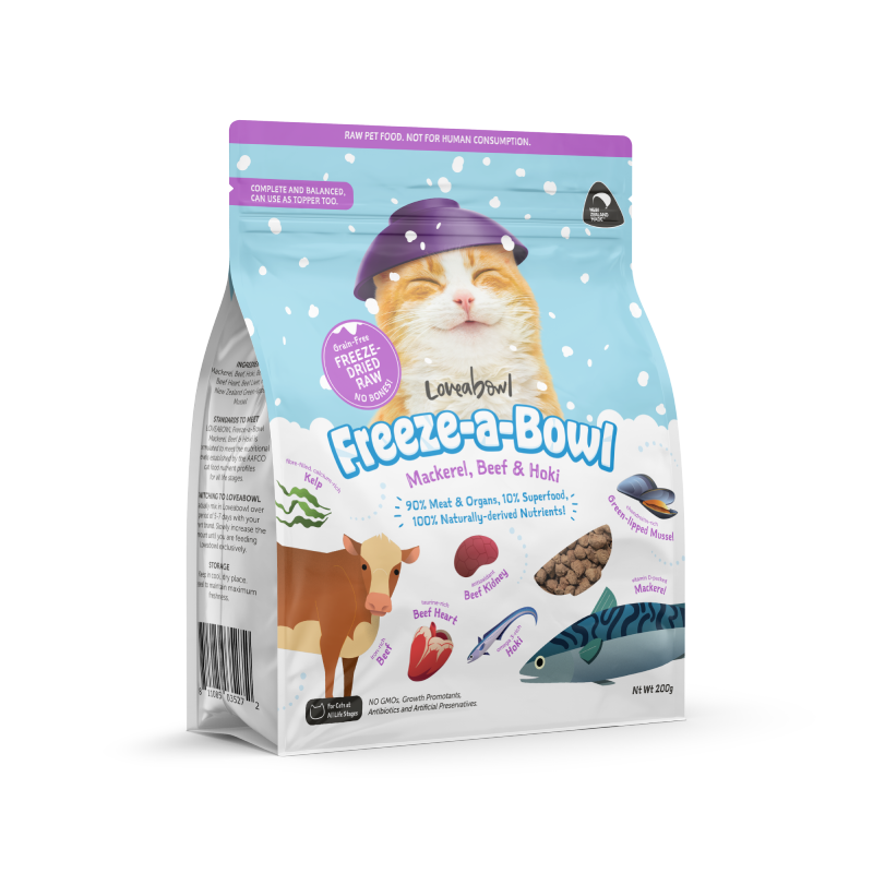 Freezeabowl 貓凍乾主食糧 無穀物牛肉雙魚海鮮配方 85g │ 200g