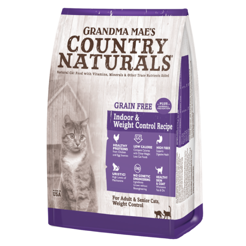 Grandma Mae's Country Naturals 貓乾糧 無穀物體重控制去毛球室內貓配方 4LB│12LB