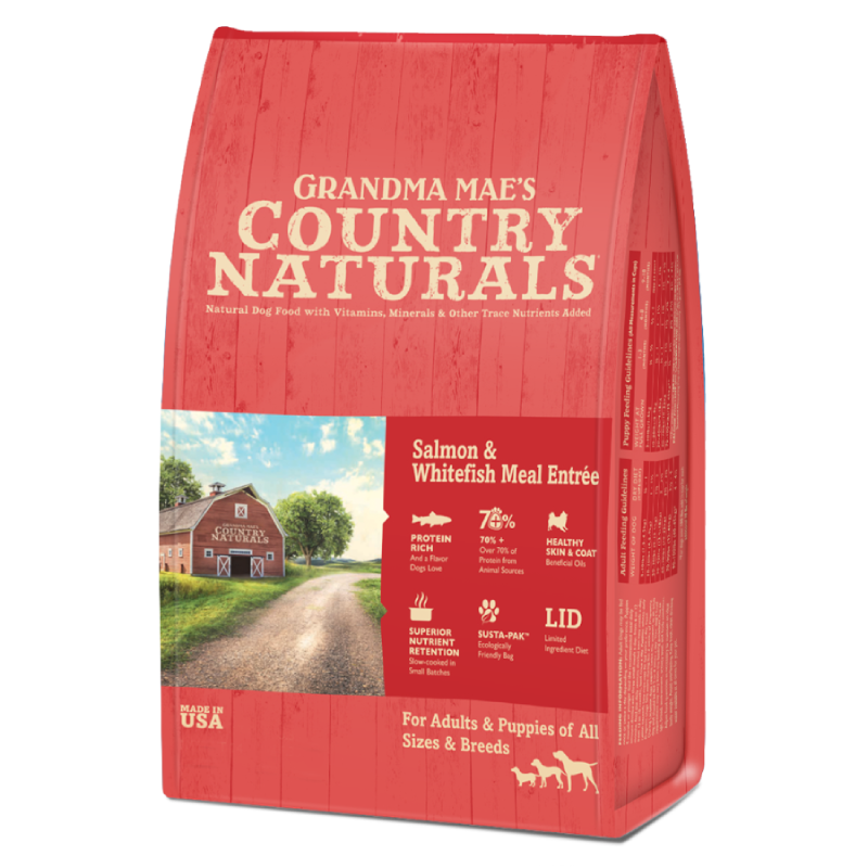 Grandma Mae's Country Naturals 狗乾糧 三文魚白鮭魚護目配方 4LB│12LB│24LB