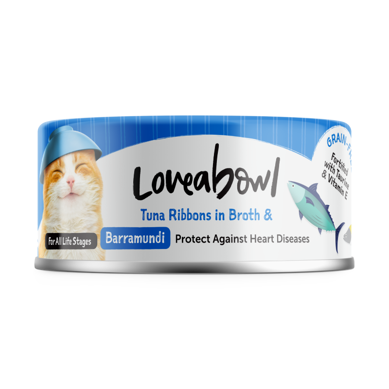 Loveabowl 貓罐頭 無穀物絲滑香香魚系列 護心吞拿魚鱸魚 70g
