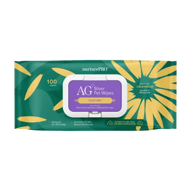 AG+ 銀離子寵物親膚消毒濕紙巾 100片裝 (薰衣草)