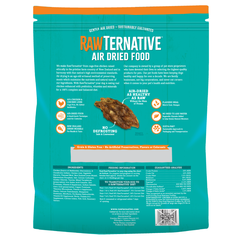 Rawternative 風乾生肉狗糧 無激素走地雞風乾配方 5oz │ 1LB │ 3LB