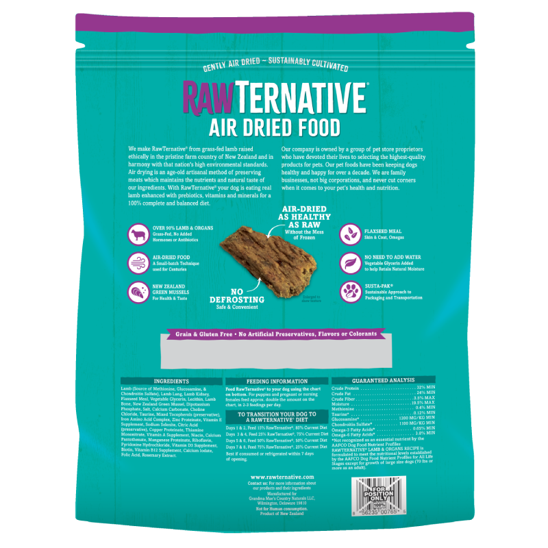 Rawternative 風乾生肉狗糧 無激素草飼羊風乾配方 5oz │ 1LB │ 3LB
